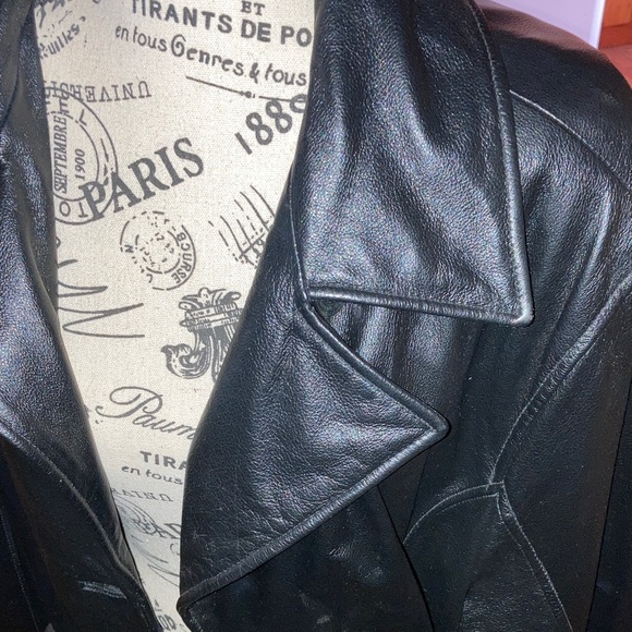 Black Leather Coat - Picture 2 of 6